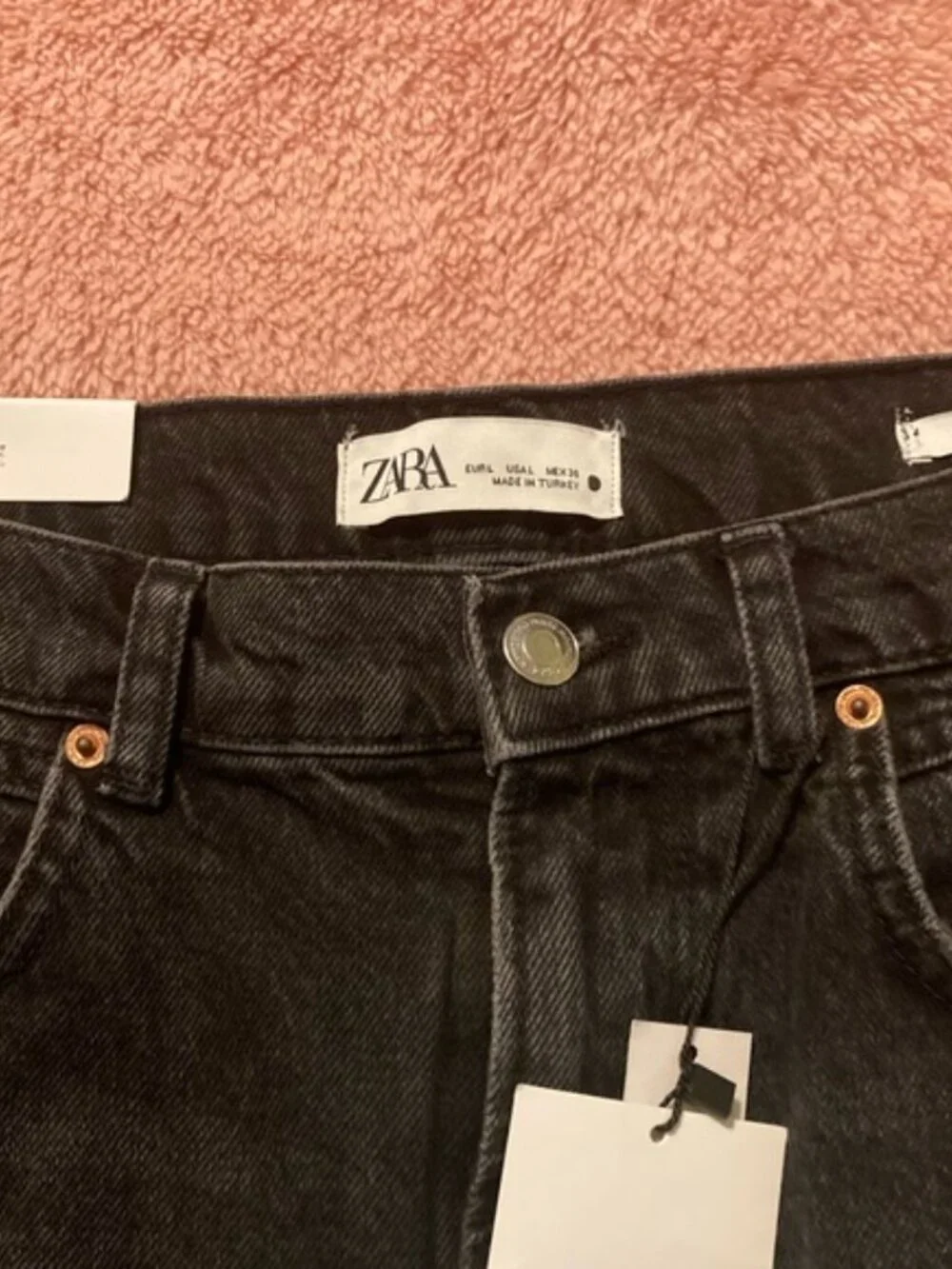 Zara black frayed